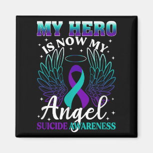 Min hjälte är nu min ängel Suicide Lila Turkos S Magnet