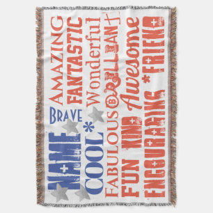 Min hjälte beundransvärda egenskaper typografi USA Filt