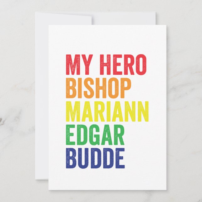 Min Hjälte Biskop Mariann Edgar Budde Trans HBT  Inbjudningar (Framsida)