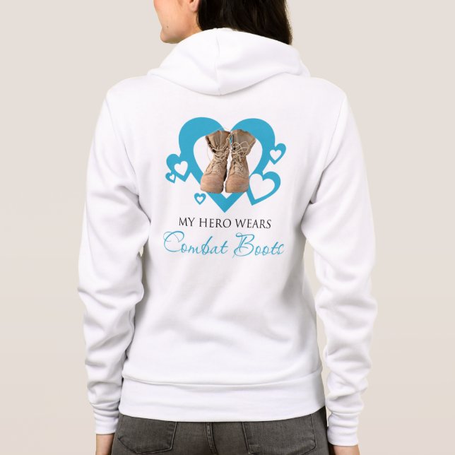 Min hjälte ha på sig stridkängor t-shirt (Baksida)