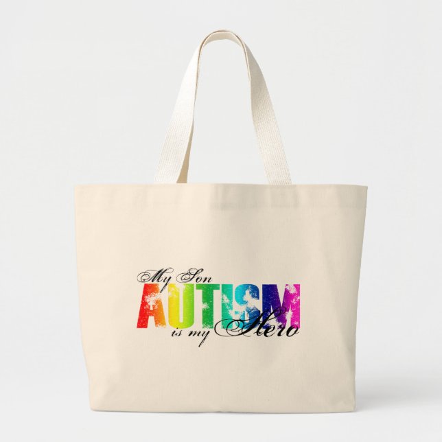 Min hjälte min Son - Autism Jumbo Tygkasse (Framsidan)