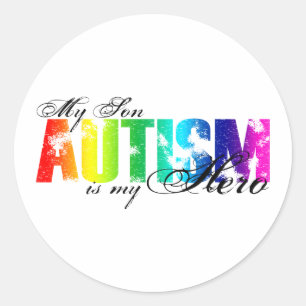 Min hjälte min Son - Autism Runt Klistermärke