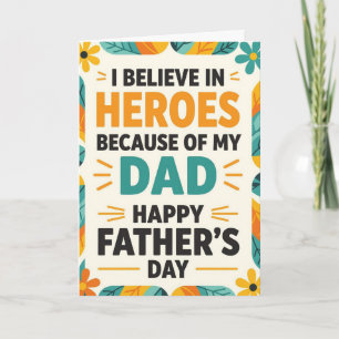 Min hjälte pappa fars dag-kort helgkort