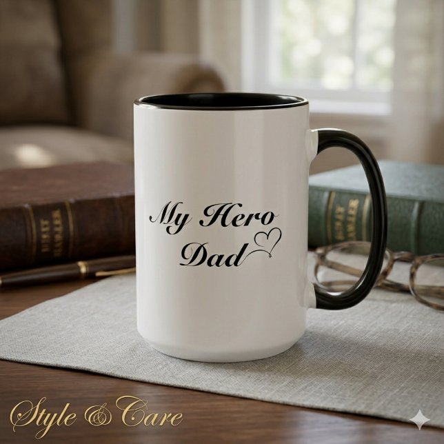 Min hjälte pappa kaffemugg fadersdagsuppskattning (My Hero Dad Coffee Mug Fathers Day Appreciation)