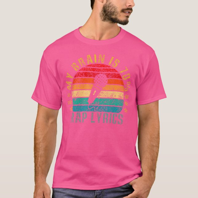 Min hjärna är 70 Rap-stift, funny Retro T Shirt (Framsida)