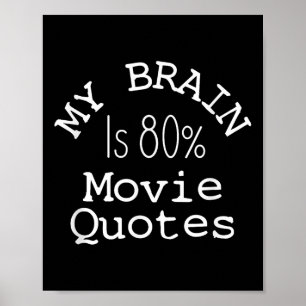 Min Hjärna Är 80% Filmcitat Tröja, Rolig Teater Poster