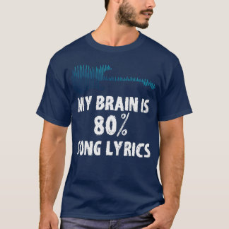 Min Hjärna Är 80 Sångtexter Vintage Gitarr tjej T Shirt