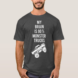 Min hjärna är 90 Monster Lastbilar Roligt utanför  T Shirt