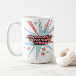 Min hjärna är 90% sångtexter – rolig retro popkons kaffemugg