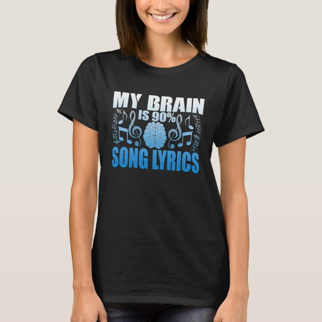 Min hjärna är 90 sångtexter t shirt (Framsida)