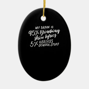 Min hjärna är 95 Broadway Lyrics Roligt Drama Acto Julgransprydnad Keramik