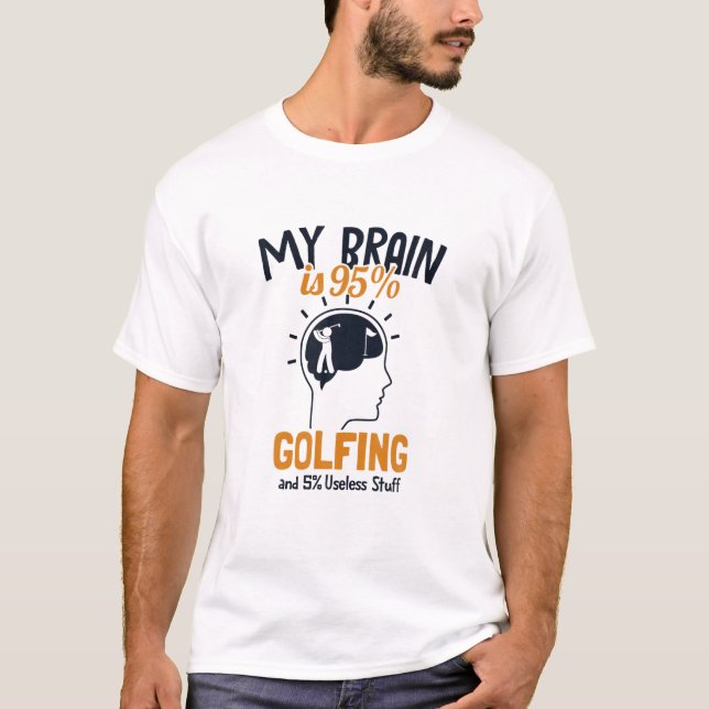 Min hjärna är 95 % Golfing Legend Player Pro T Shirt (Framsida)