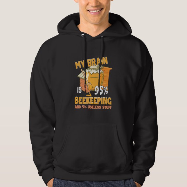 Min hjärna är 95 procent biodling hoodie (Framsida)
