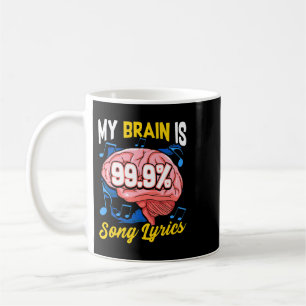 Min hjärna är 99.9 Song Lyrics Music Trivia Lover Kaffemugg