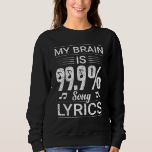 Min hjärna är 99 sångtexter och cool musik t shirt