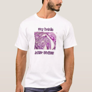 Min hjärna efter kaffe - förstört linne t shirt