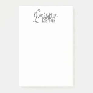Min hjärna har för många flikar öppna datoranteckn post-it block