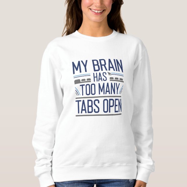 Min hjärna har för många flikar öppna t shirt (Framsida)