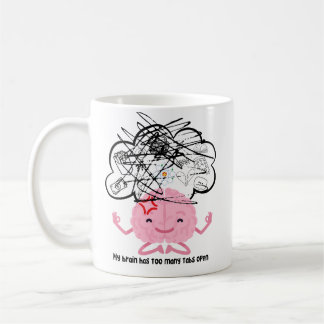 Min hjärna har för många öppna flikar - Motiverand Kaffemugg