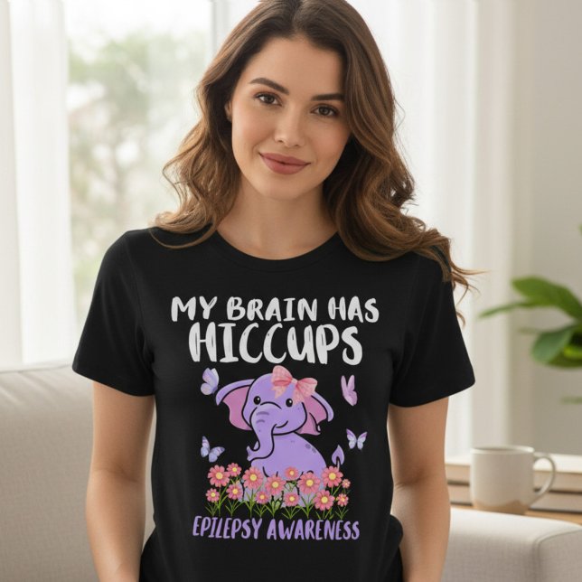 Min Hjärna Har Hicka Epilepsi Elefant T Shirt (Skapare uppladdad)