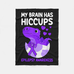 Min hjärna har hjärtklaffar Lila Ribbon epilepsi Fleecefilt