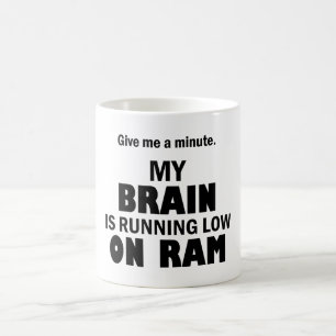 Min hjärna har låg hjärna - Lustigt humor Kaffemugg