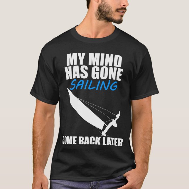 Min hjärna har seglat Kattsegling T Shirt (Framsida)