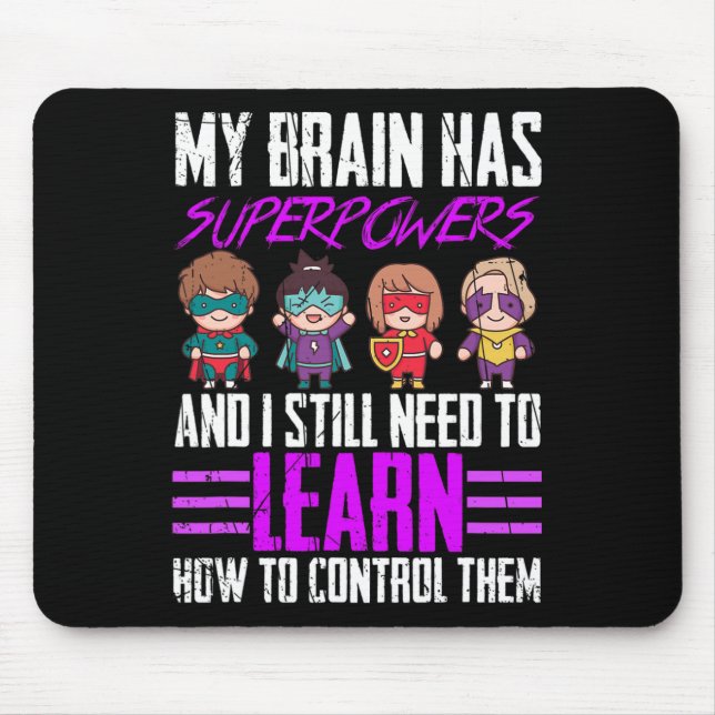 Min hjärna har supermakter Epilepsy Awareness Surv Musmatta (Framsidan)