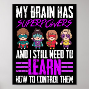 Min hjärna har supermakter Epilepsy Awareness Surv Poster
