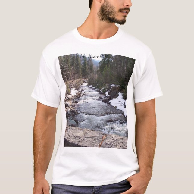 Min hjärta är här nära floden tee shirt (Framsida)