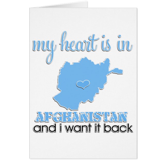 Min hjärta är i Afghanistan Hälsningskort (Framsidan)