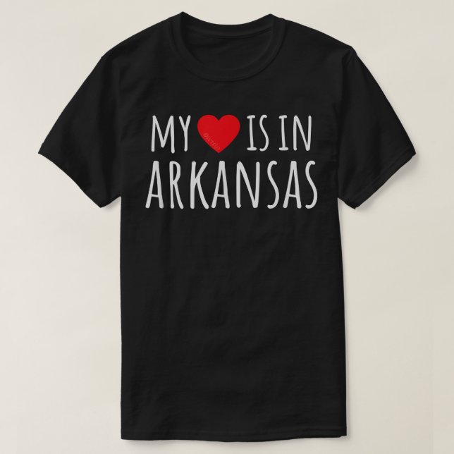 MIN HJÄRTA ÄR I ARKANSAS Kute American State T Shirt (Design framsida)