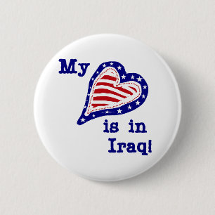 Min hjärta är i Irak Tshirts och gåvor Knapp