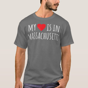 MIN HJÄRTA ÄR I MASSACHUSETTS Cute American State T Shirt