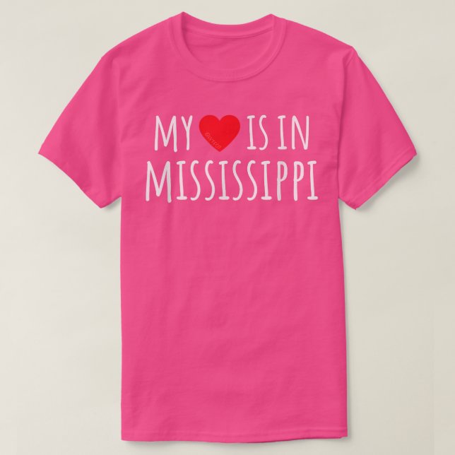 MIN HJÄRTA ÄR I MISSISSIPPI Cute American State T Shirt (Design framsida)