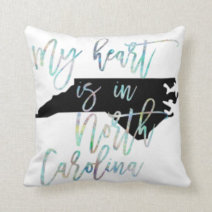 Min hjärta är i regnbågsskimrande North Carolin Kudde