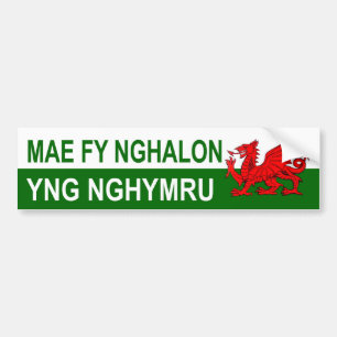 Min hjärta är i Wales Bildekal