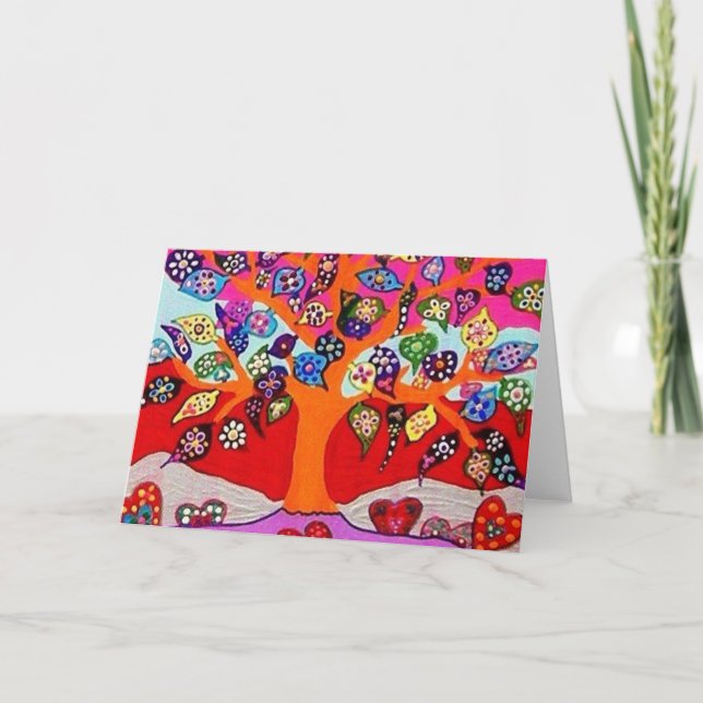 Min hjärta blommar för dig livets träd kort (Framsida)