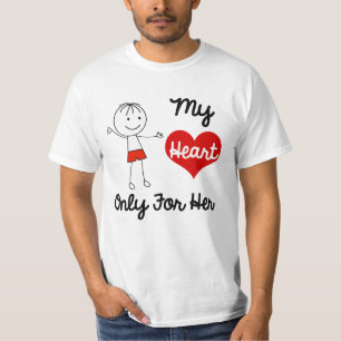 Min hjärta endast för honom kopplar ihop manar t-shirt
