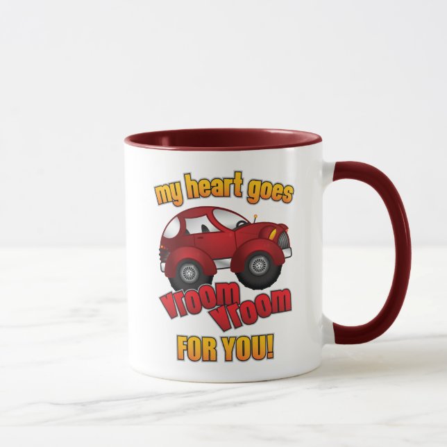 Min hjärta går Vroom Vroom för dig! Mugg (Höger)