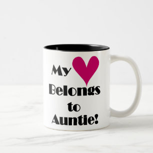 Min hjärta hör hemma till auntien Två-Tonad mugg