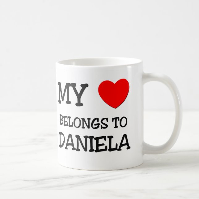Min hjärta hör hemma till DANIELA Kaffemugg (Höger)