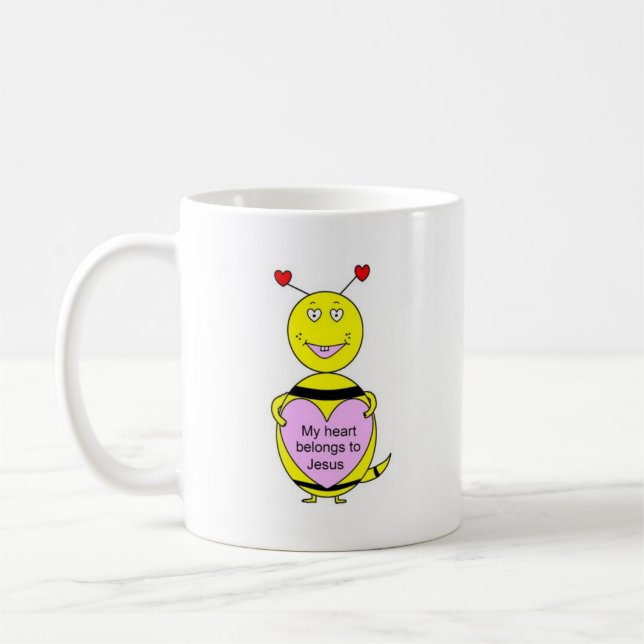 Min hjärta hör hemma till den Jesus valentin Kaffemugg (Vänster)