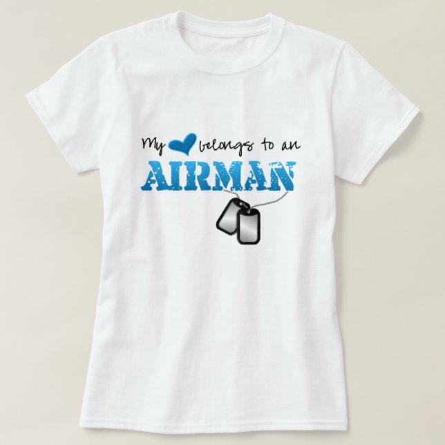 Min hjärta hör hemma till en Airman Tee (Design framsida)