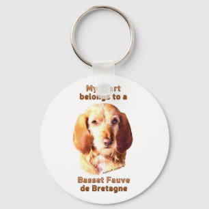 Min hjärta hör hemma till en Basset Fauve de Nyckelring