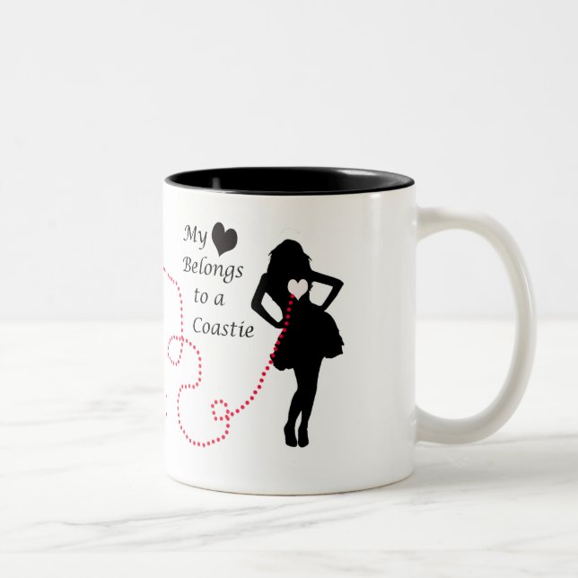Min hjärta hör hemma till en Coastie Två-Tonad Mugg (Höger)