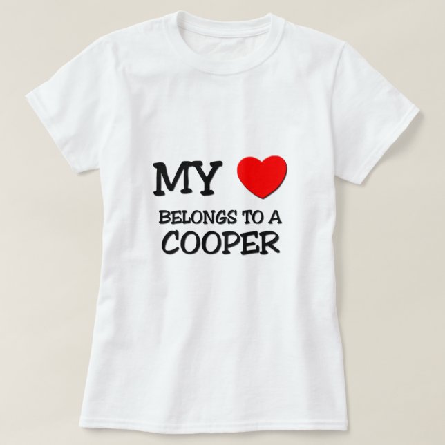 Min hjärta hör hemma till en COOPER T-shirt (Design framsida)