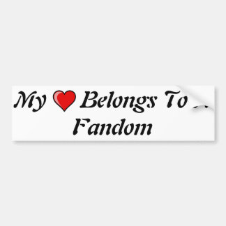 Min hjärta hör hemma till en Fandom Bildekal