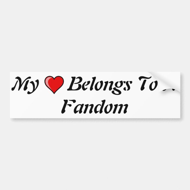 Min hjärta hör hemma till en Fandom Bildekal (Framsidan)