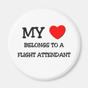 Min hjärta hör hemma till en FLYGVÄRDINNA Magnet